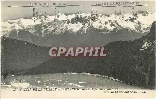Cartes postales Massif de la Grande Chartreuse Les Alpes Dauphinoinses vue du Charamant Som