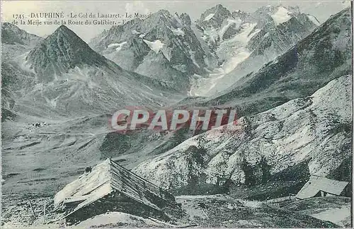 Cartes postales Dauphine Le Col du Lautaret Le massif de la Meije vue de la route du Galibier