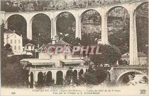 Ansichtskarte AK Gorges du Loup (Alpes-Maritimes) Ligne du Sud de la France Vue sur le Viaduc et le Grand-Hotel