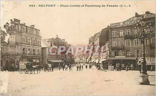 Ansichtskarte AK Belfort Place Corbis et Faubourg de France