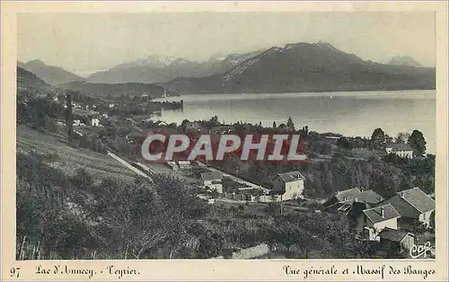Cartes postales Lac d'Annecy Tegrier Vue generale et Massif des Bauges