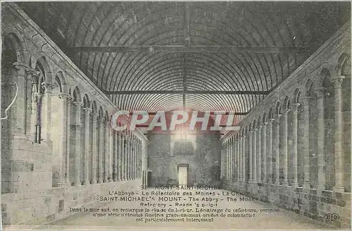 Cartes postales Mont Saint Michel L'abbaye Le refectoire des Moines