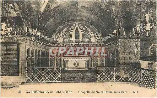 Cartes postales Cathedrale de Chartres Chapelle de Notre Dame sous-terre