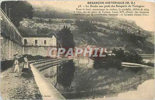 Ansichtskarte AK Besancon Historique Le Doubs aux pieds des Remparts de Tarragnoz