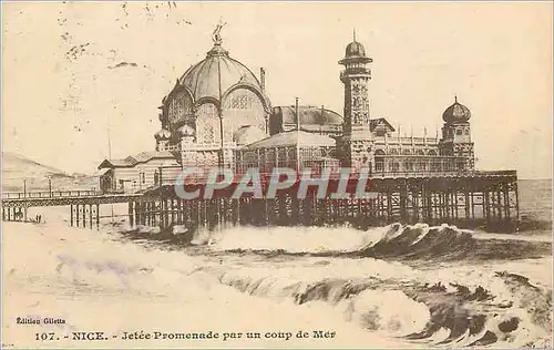 Cartes postales Nice Jetee-Promenade par un coup de Mer