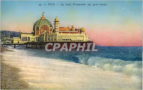 Cartes postales Nice La Jetee-Promenade par gros temps