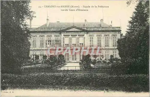 Cartes postales Chalons sur Marne (Marne) Facade de la Prefecture vue du Cours d'Ornesson