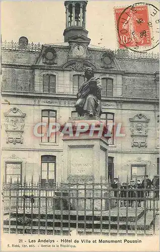 Cartes postales Les Andelys Hotel de Ville et Monument Poussin