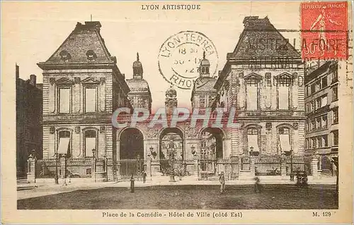 Cartes postales Lyon Place de la Comedie Hotel de Ville (cote Est)