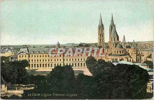 Ansichtskarte AK Caen L'Eglise St Etienne Le Lycee