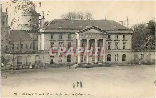 Cartes postales Alencon Le Palais de Justice et le Chateau
