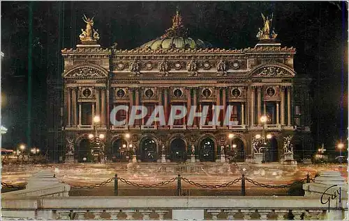 Moderne Karte Paris et ses Merveilles Le theatre de l Opera vu de nuit