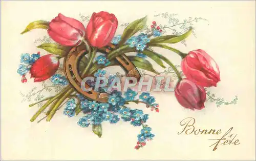 Cartes postales Bonne Fete Fer a cheval
