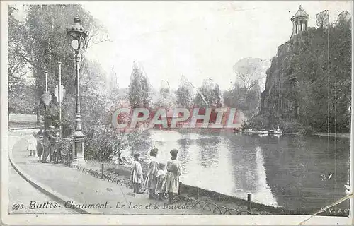 Cartes postales Buttes Chaumont Le Lac et le Belvedere
