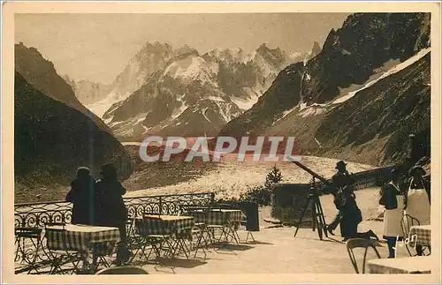 Cartes postales Chamonix Mont Blanc Haute Savoie La mer de la glace vue de la terrasse de l Hotel du Montenvers