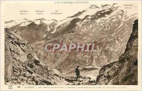 Cartes postales Luchon Les Monts Maudits vus a travers L Enchancrure