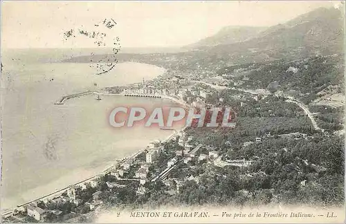 Cartes postales Menton et Garavan Vue prise de la Frontiere Italienne