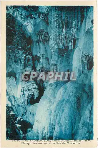 Cartes postales Puits de Padirac Lot Grand Dome Stalactites et Stalagmites au dessus du Pas du Crocodile