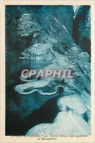 Cartes postales Puits de Padirac Lot Grand Dome Lac superieure et Stalagmites