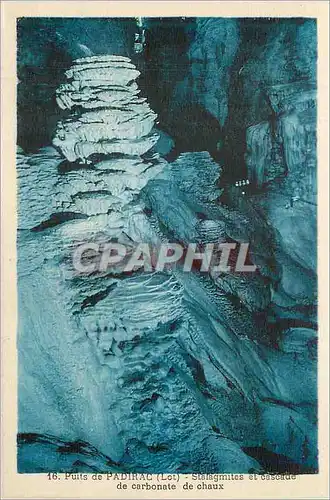 Cartes postales Puits de Padirac Lot Stalagmites et cascade de carbonate de chaux