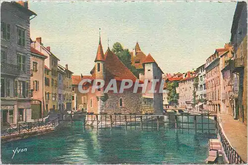 Ansichtskarte AK Annecy Haute Savoie Le Palais de I Ile et le Canal du Thiou