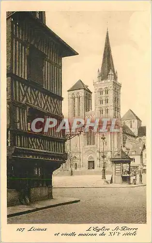 Ansichtskarte AK Lisieux L Eglise St Pierre et vieille maison