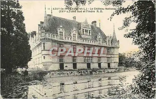 Cartes postales Azay le Rideau Le Chateau National cote Sud et l Indre