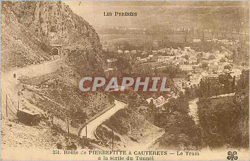 Ansichtskarte AK Route de Pierrefitte a Cauterets Le Tram a la sortie du Tunnel