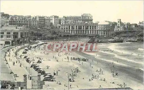 Cartes postales Biarritz La Grande Plage vers le Casino Bellevue