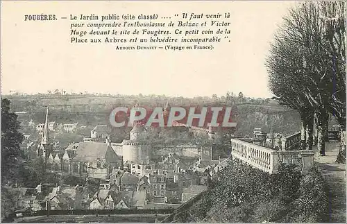 Ansichtskarte AK Fougeres Le jardin public site classe