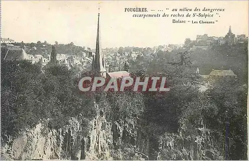 Cartes postales Fougeres au milieu des dangereux escarpements des roches de St Sulpice