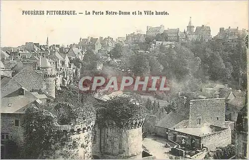 Ansichtskarte AK Fougeres La Porte Notre Dame et la Ville haute