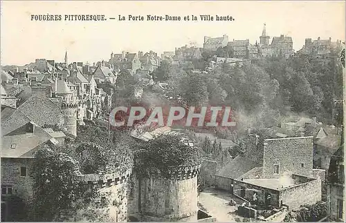 Cartes postales Fougeres La Porte Notre Dame et la Ville haute