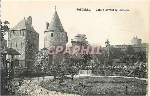 Cartes postales Fougeres Jardin devant le chateau