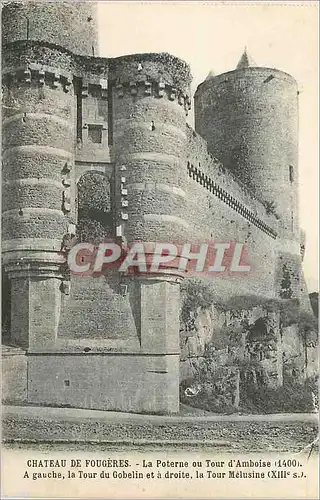 Ansichtskarte AK Chateau de Fougeres La Poterne ou Tour d Amboise