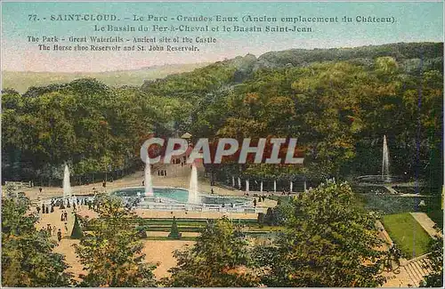 Cartes postales Saint Cloud Le Parc Grandes Eaux Les Bassin du Fer a Cheval et le Bassin Saint Jean