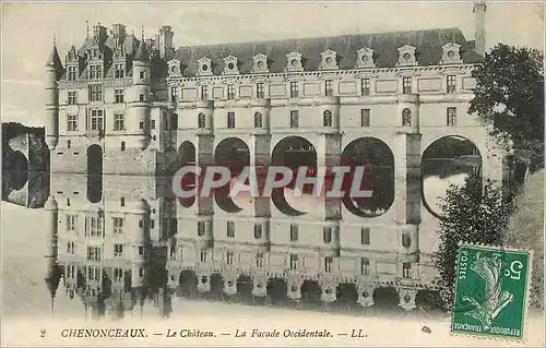 Cartes postales Chenonceaux Le Chateau La Facade Occidentale