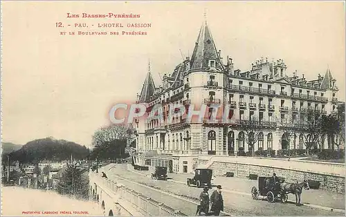 Cartes postales Pau L Hotel Gassion et le Boulevard des Pyrenees