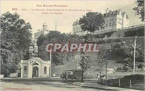 Cartes postales Pau Le Nouveau funiculaire et la Montee de la Gare Hotel de France