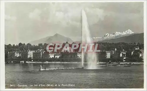 Moderne Karte Geneve Le Jet d Eau et le Mont Blanc