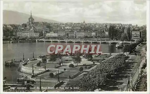 Cartes postales moderne Geneve Quai du Mont Blanc et vue sur la Ville