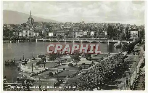 Moderne Karte Geneve Quai du Mont Blanc et vue sur la Ville