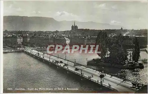 Cartes postales moderne Geneve Pont du Mont Blanc et Ile JJ Rousseau