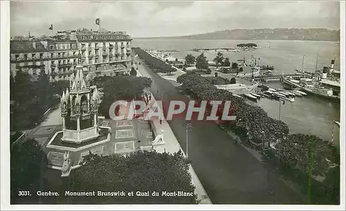 Moderne Karte Geneve Monument Brunswick et Quai du Mont Blanc