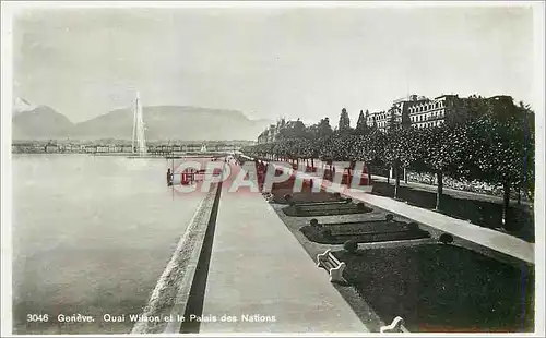 Cartes postales moderne Geneve Quai Wilson et le Palais des Nations