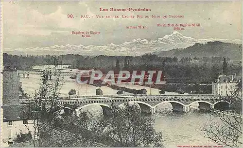 Cartes postales Pau Vue sur le lac et pic du midi de Bigorre