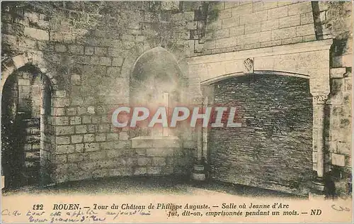 Ansichtskarte AK Rouen Tour du Chateau de Phillipe Auguste Salle ou Jeanne d Arc