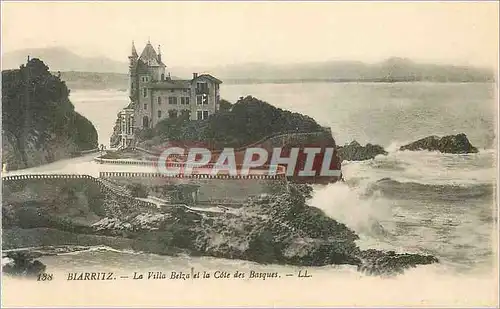 Cartes postales Biarritz La Villa Belza et la Cote des Basques