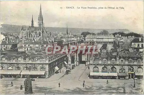 Cartes postales Nancy La Place Stanislas prise de l Hotel de Ville