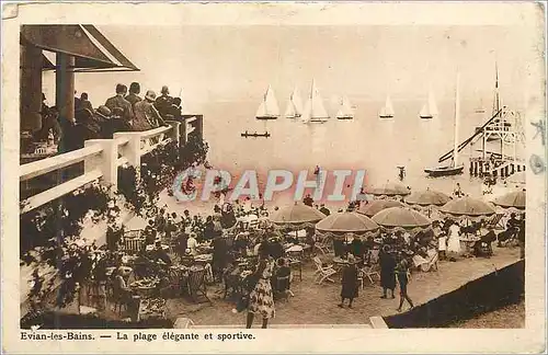 Ansichtskarte AK Evian les Bains La plage elegante et sportive